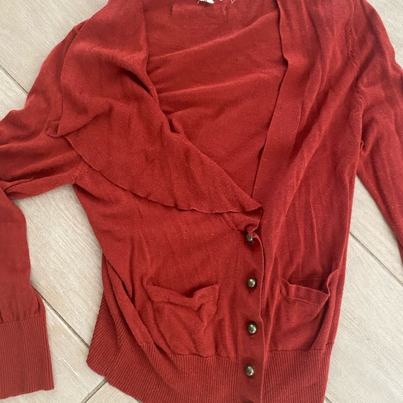 Anthropologie burnt red cardigan by MOTH, size s small - Picture 2 of 3
